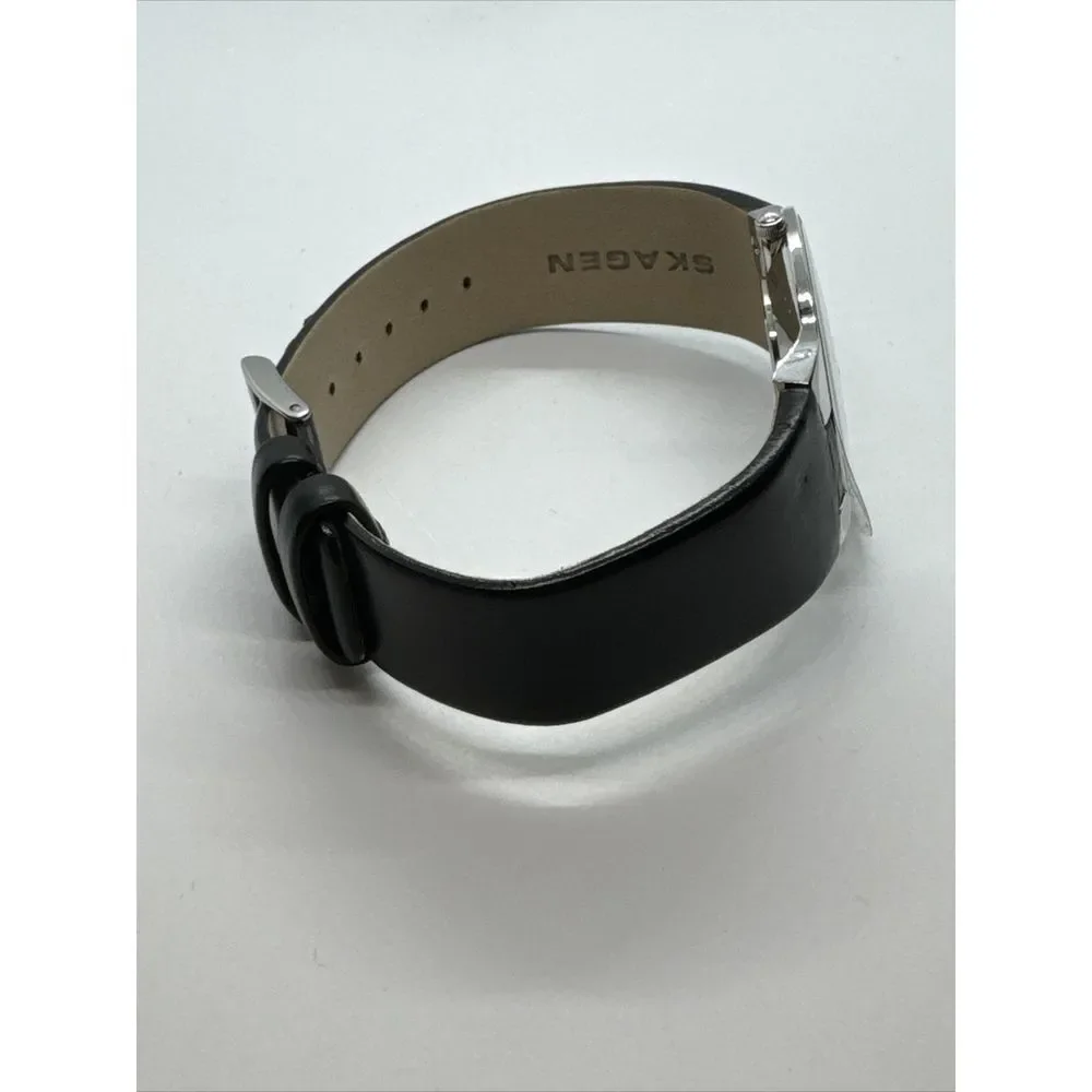 Skagen 433LSLB1 Women's Black Leather Analog Dial Quartz Wrist Watch JNA910